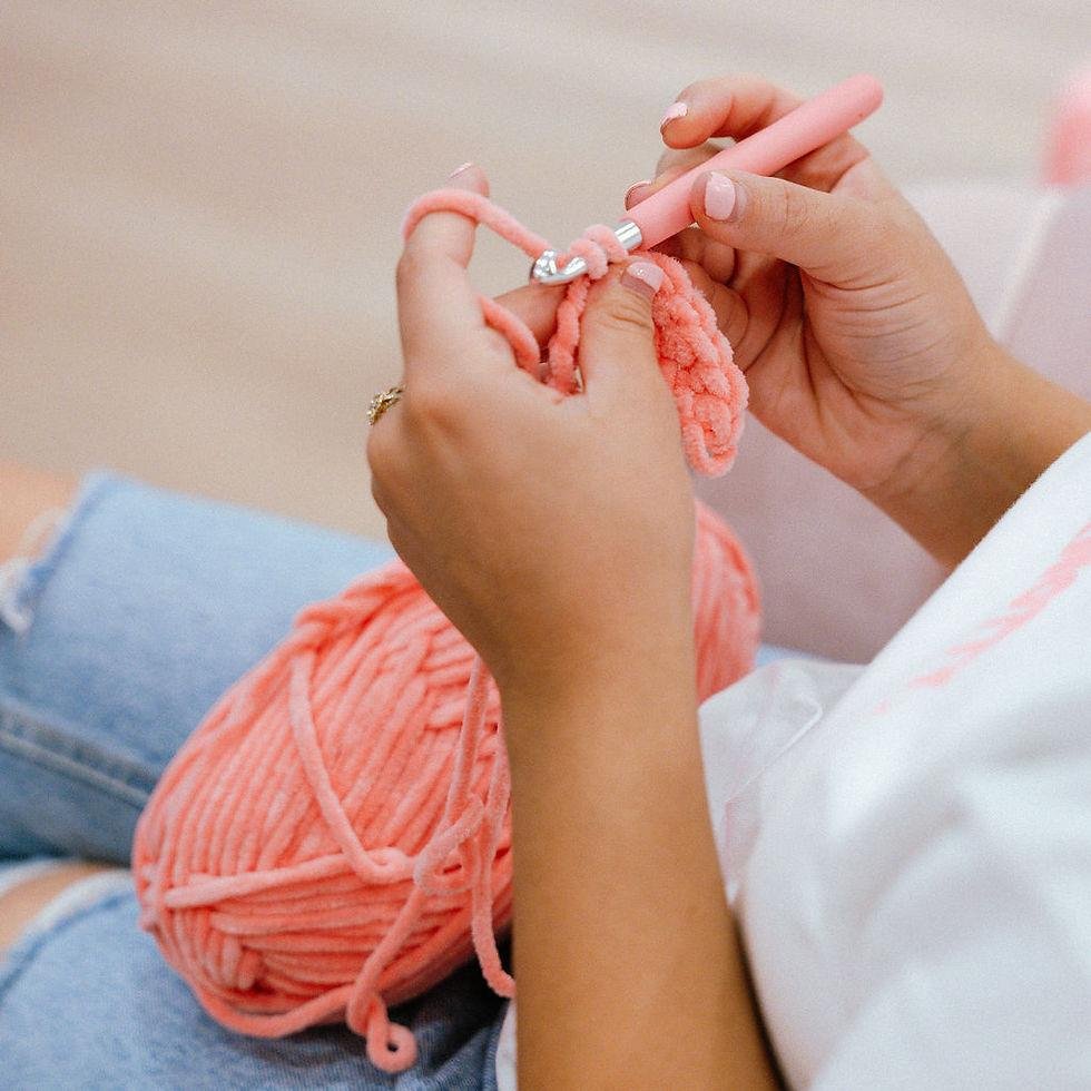 Beginner crochet project inspiration with yarn and hook