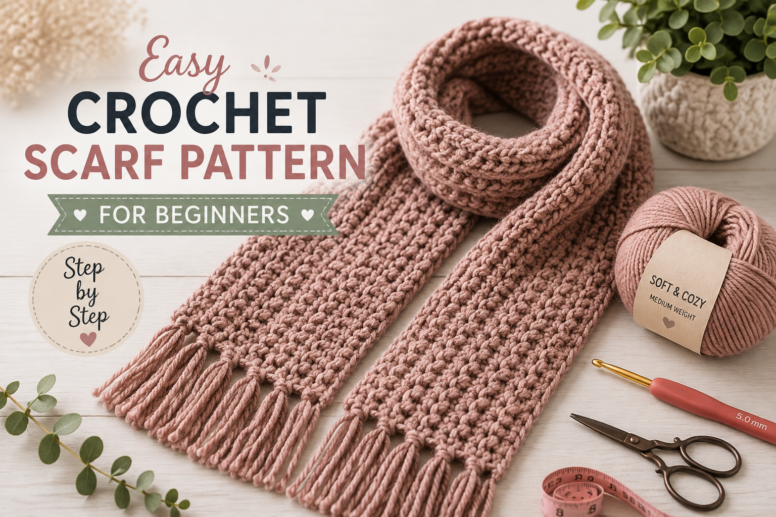 How to crochet a scarf for beginners step by step