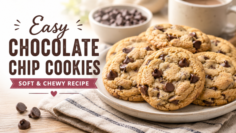 Easy chocolate chip cookies that are soft and chewy