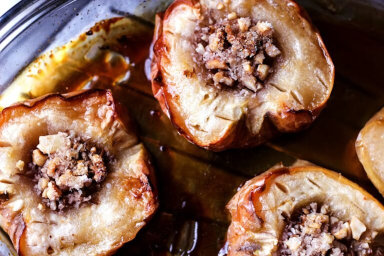 Easy baked apples with cinnamon and walnuts