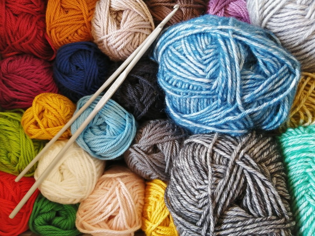 Colorful yarn for learning how to change colors in crochet