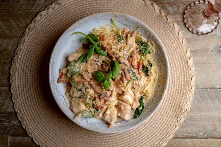 Creamy chicken orzo skillet dinner