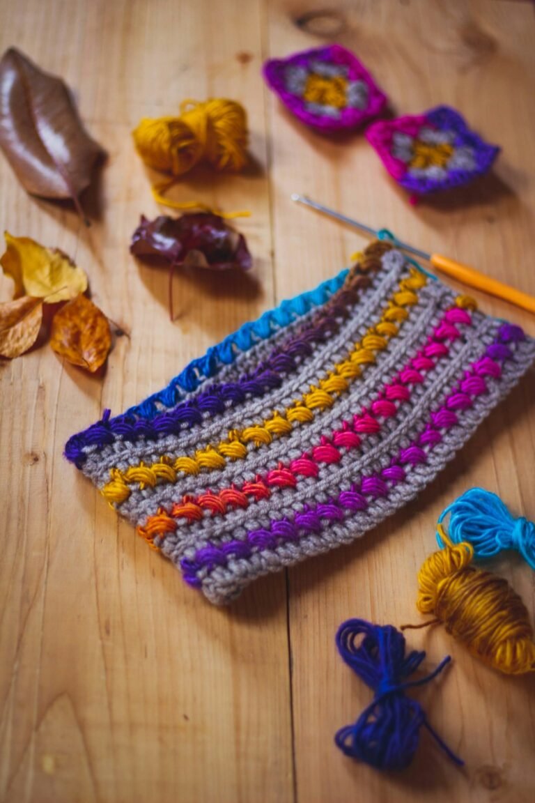 Cozy crochet cowl and yarn texture for a beginner crochet project